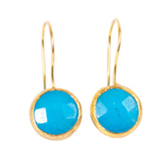 Earrings - Antika - Single Stone Small Aquamarine - Beksan Designs