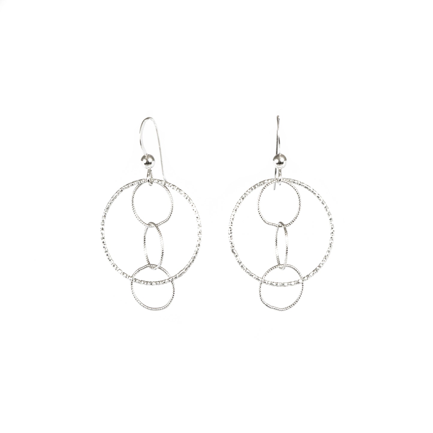 Silver Interlocking Dangle Earrings