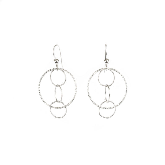 Silver Interlocking Dangle Earrings