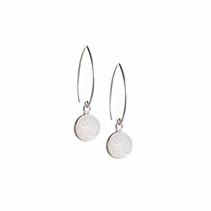 Druzy Silver Drop Earrings