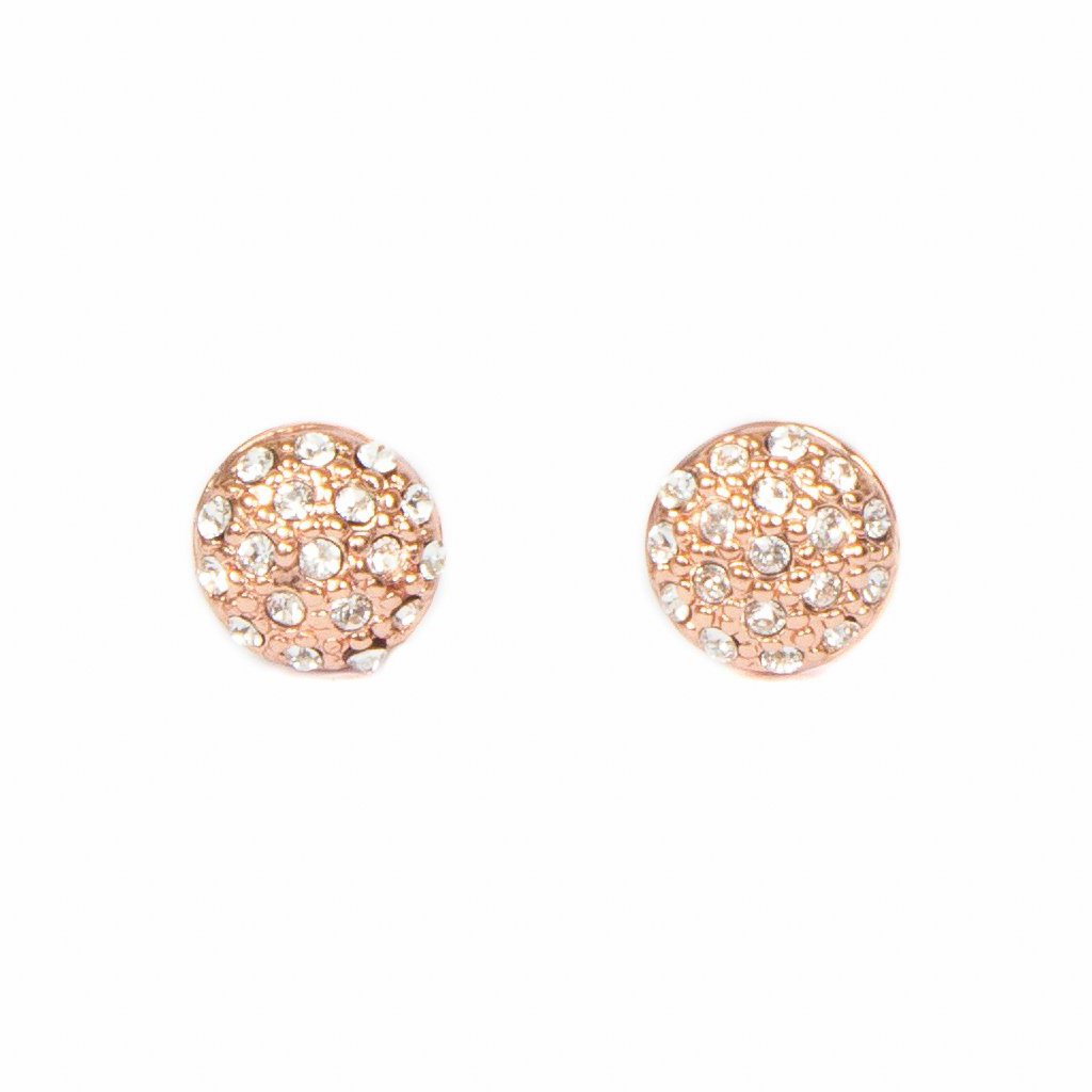 Earrings - Crystal Antika - Stud Rose Gold Crystal Small Round - Beksan Designs