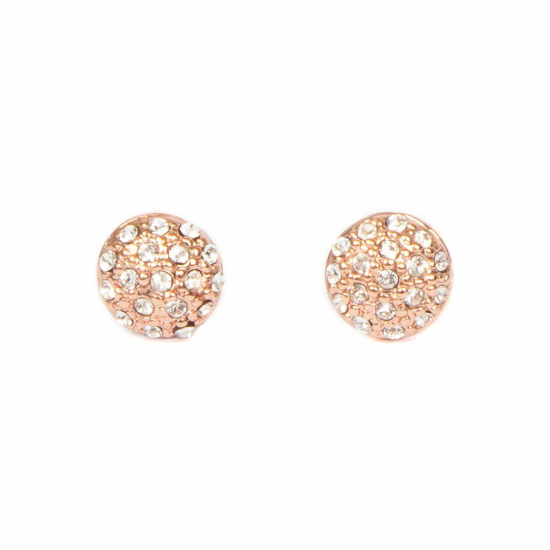 Earrings - Crystal Antika - Stud Rose Gold Crystal Small Round - Beksan Designs