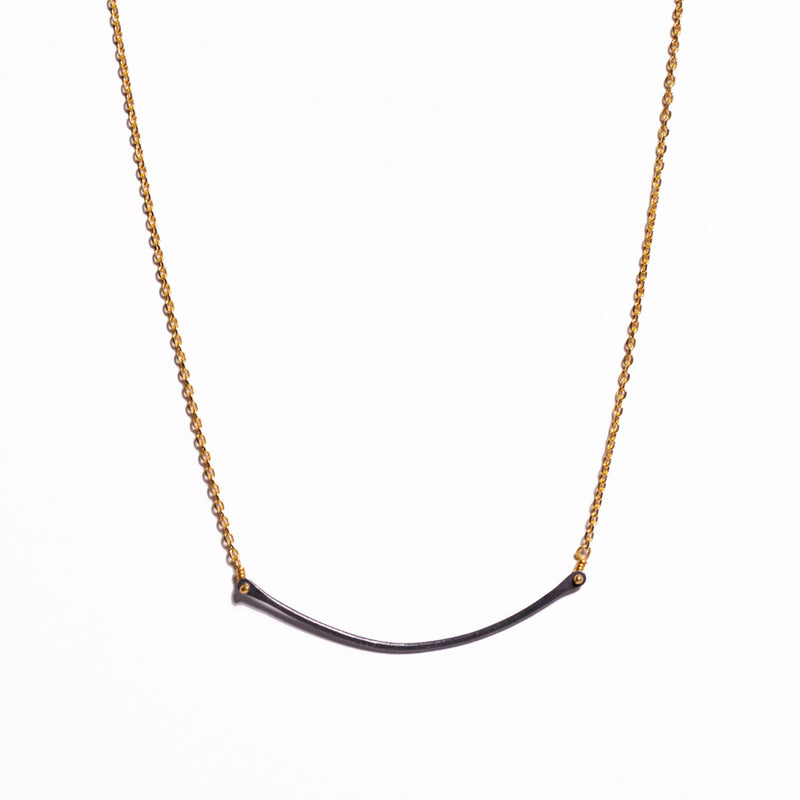 Silver Bar and Gold Chain Necklace