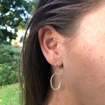 Geo Oval Thin Double Earrings