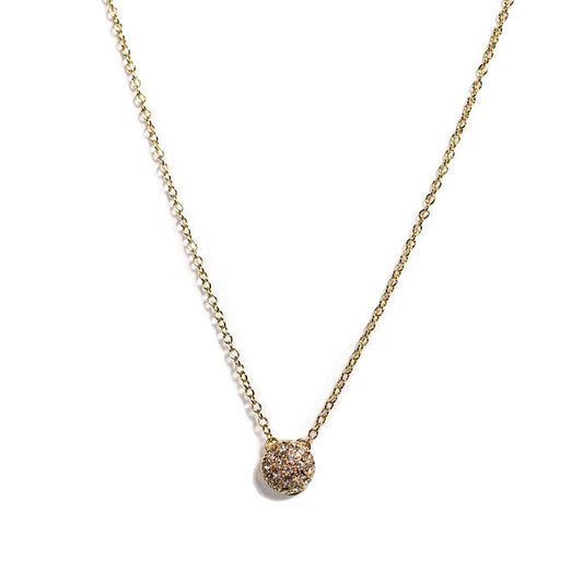 Crystal Pave Pendant Gold Vermeil Necklace