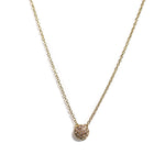 Crystal Pave Pendant Gold Vermeil Necklace