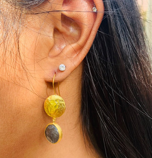 Labradorite and Gold FIll Earrings