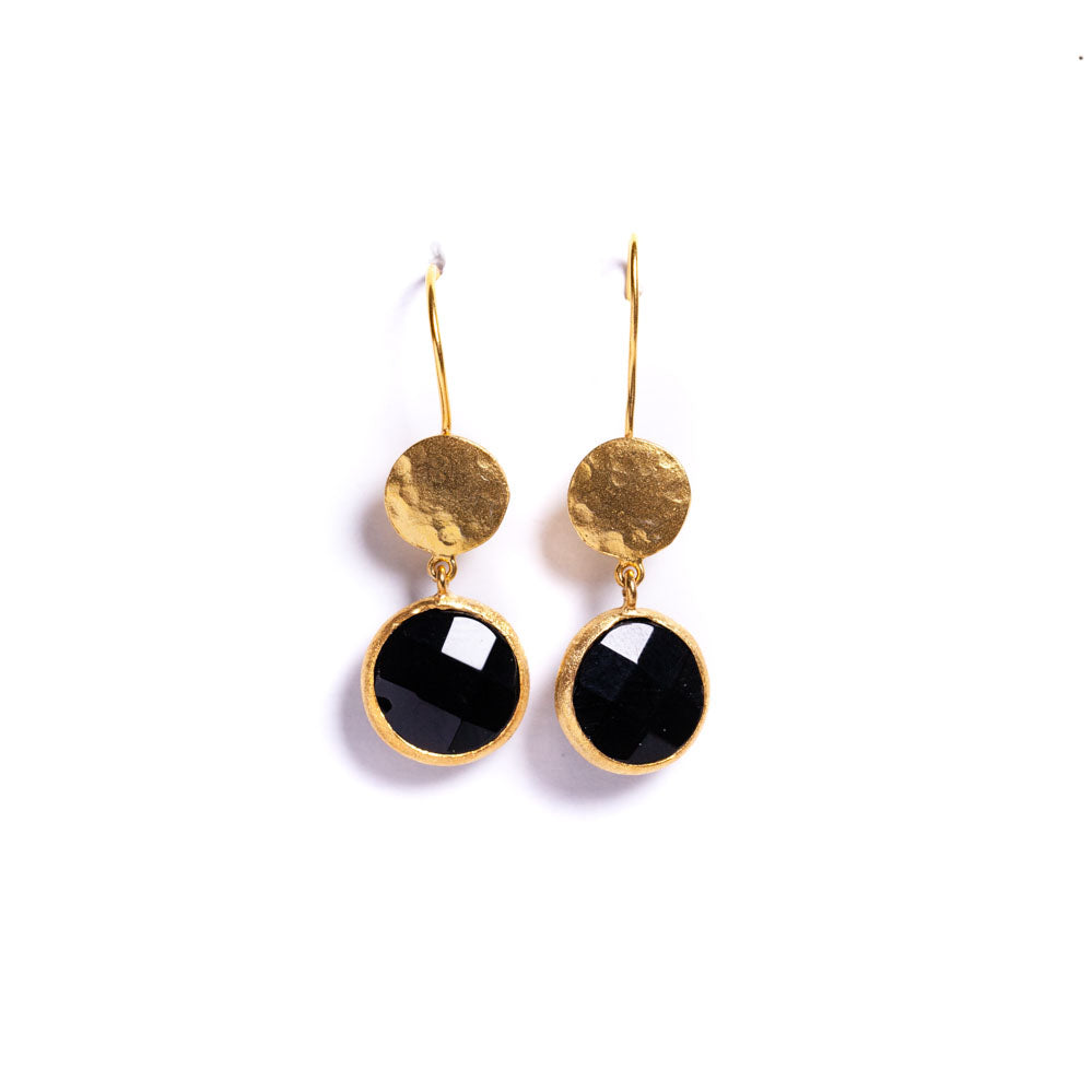 Black Onyx and Gold Fill Earrings