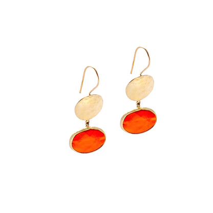 Red Agate and Gold Fill Earrings