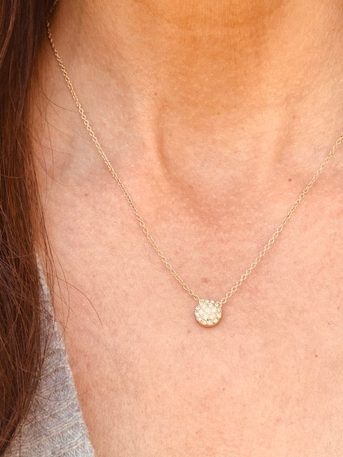 Crystal Pave Pendant Gold Vermeil Necklace
