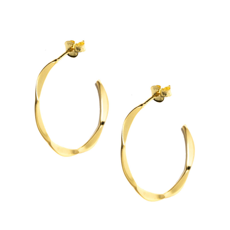 Gold Hoop Twist Earrings