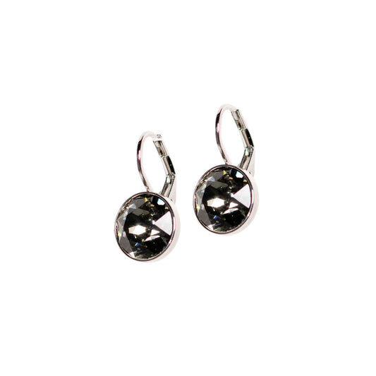 Grey Crystal Earrings Silver