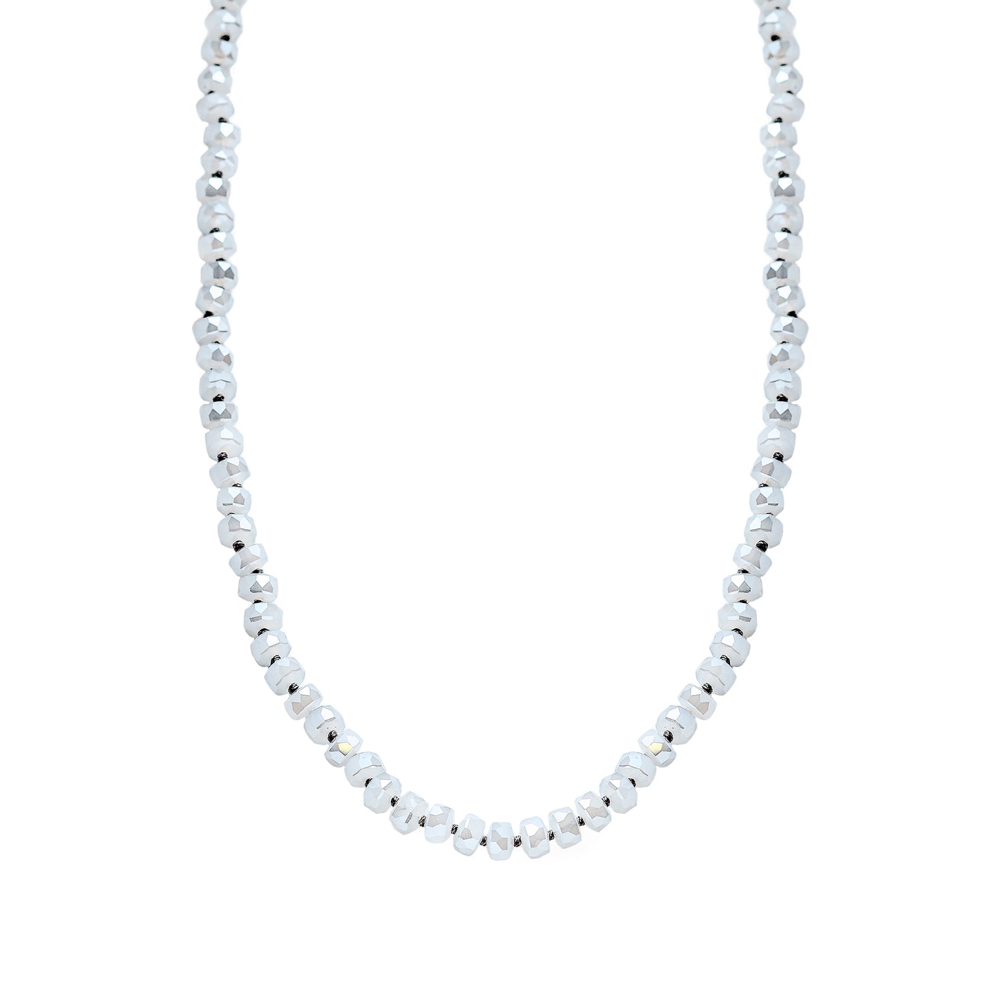 Gray Crystal Bead "36 Long Necklace