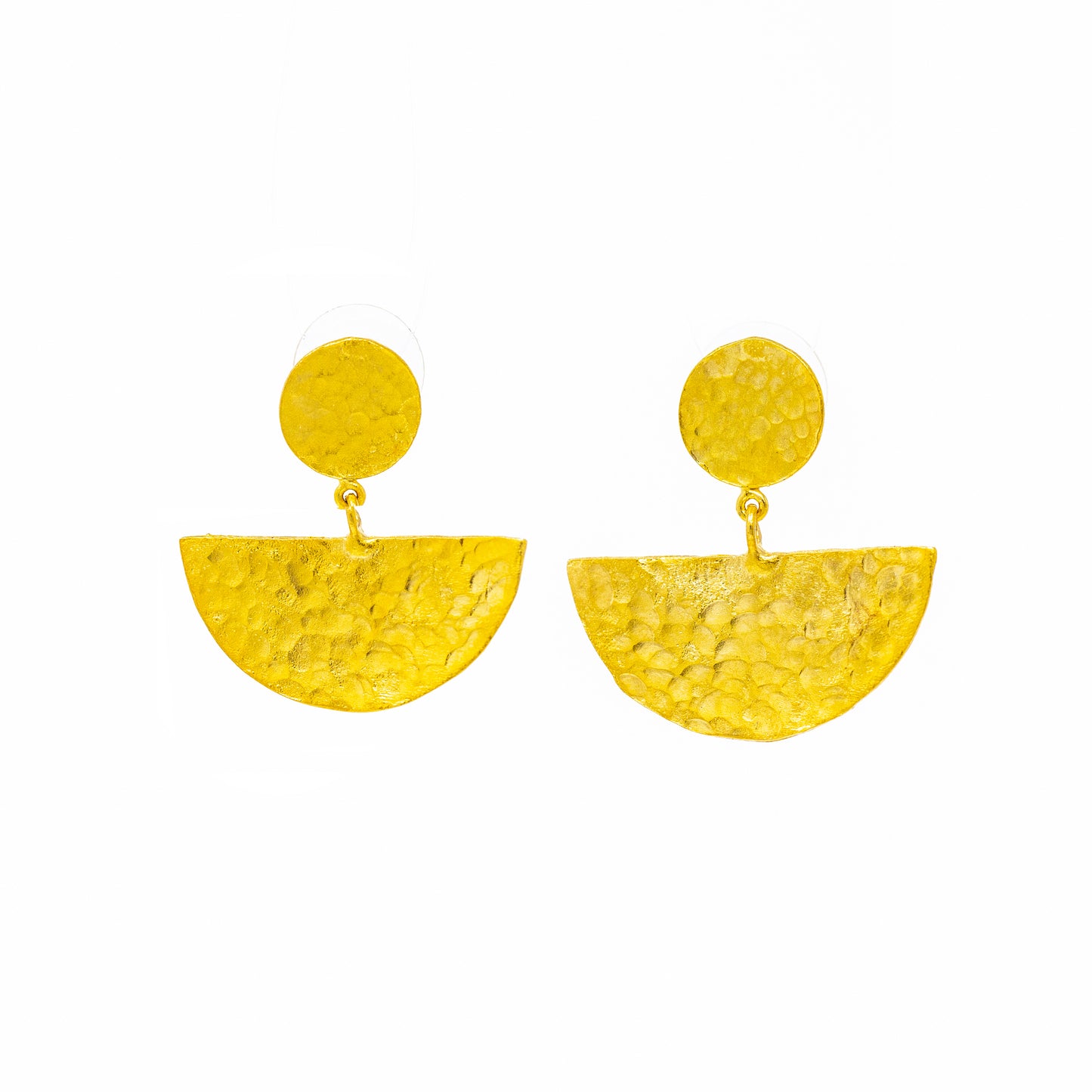 Geo Half Moon Stud Earrings
