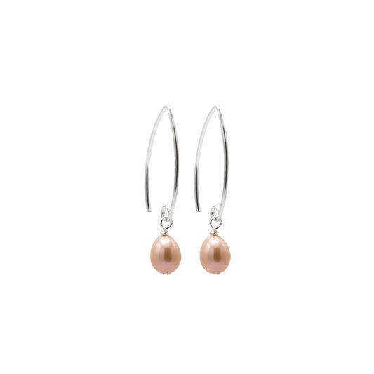 Pink Pearl Drop Earrings