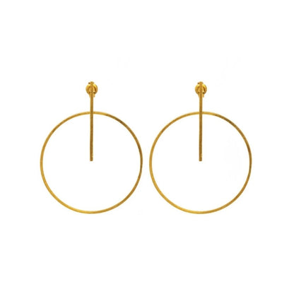 Geo Circle Bar Stud Earrings Medium