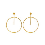Geo Circle Bar Stud Earrings Medium