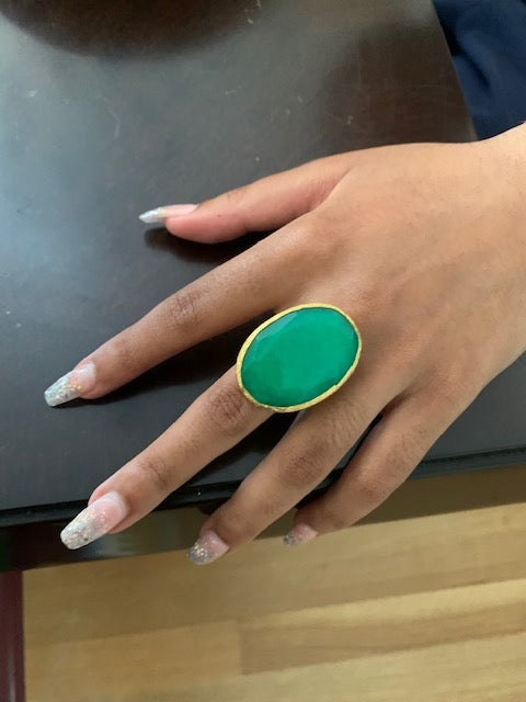 Green Jade Statement Ring
