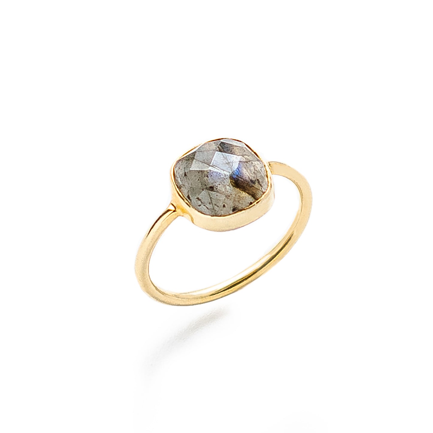 Labradorite Square Medium Ring