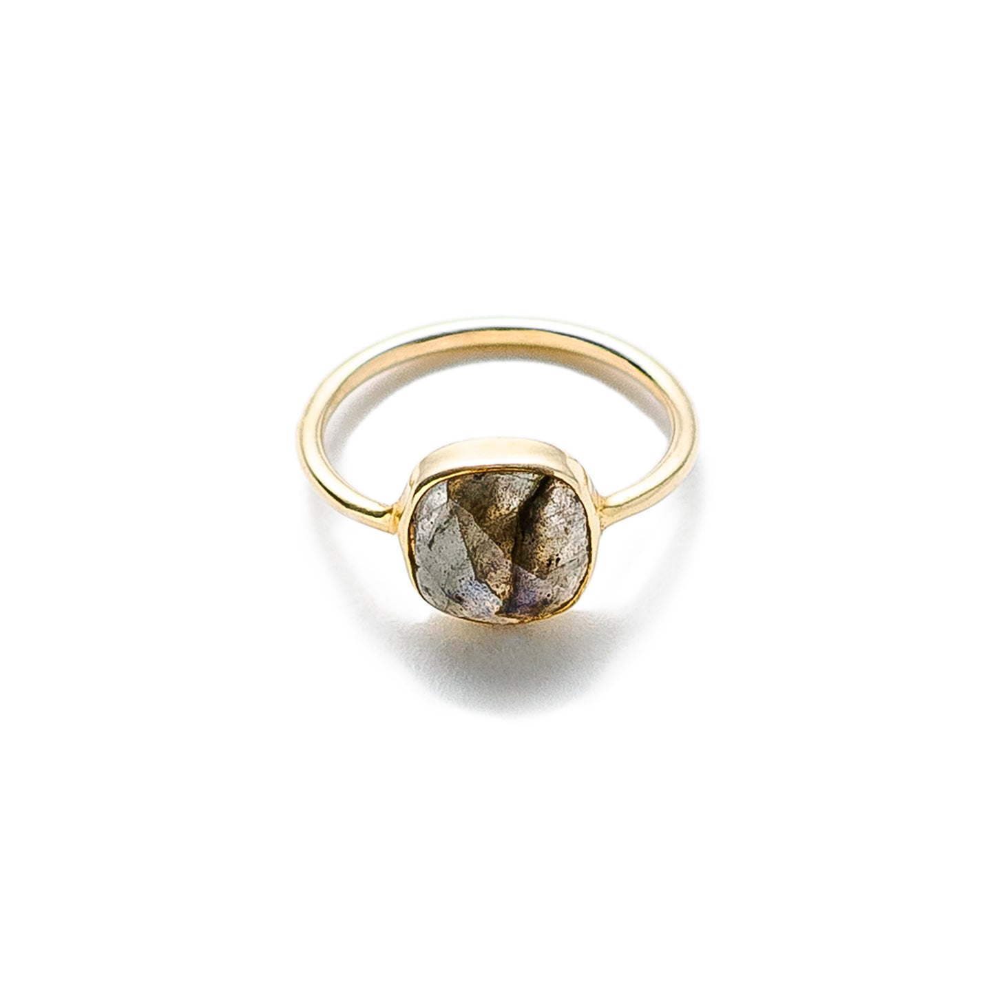 Labradorite Square Medium Ring