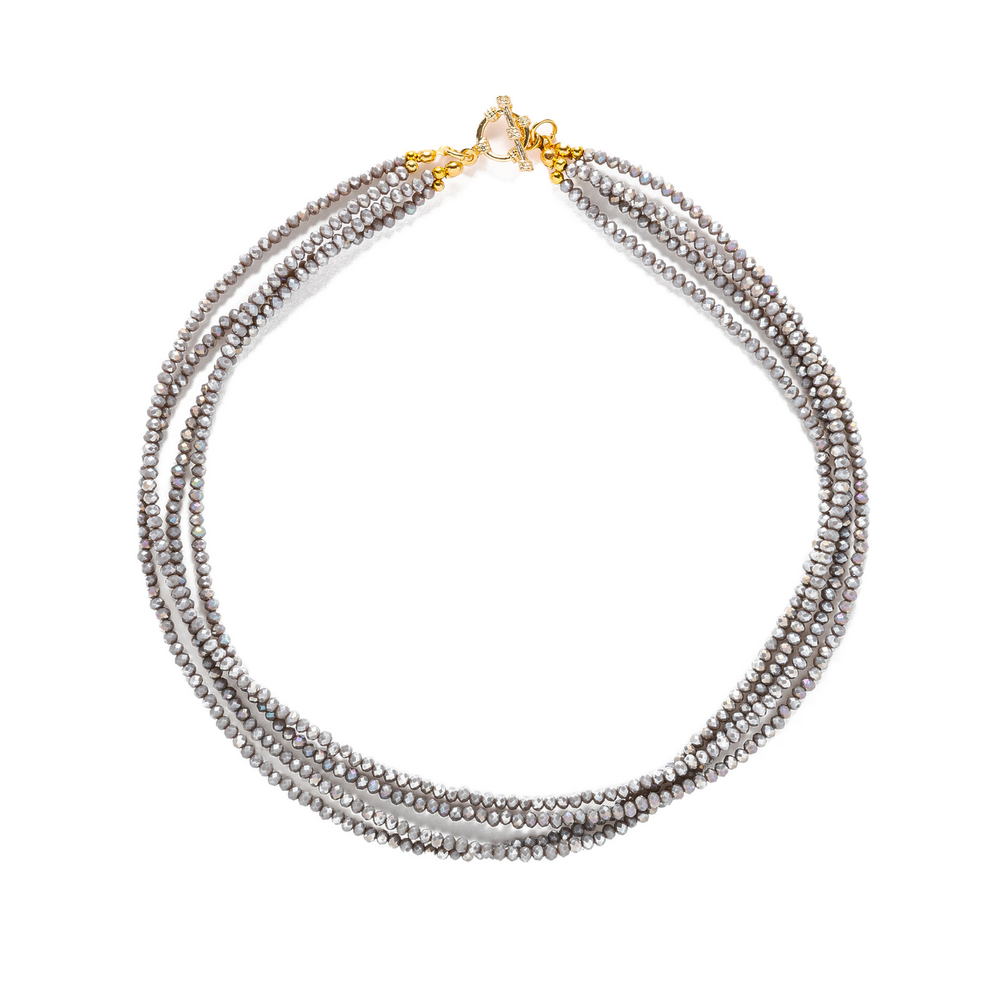 Light Gray Crystal Bead Necklace