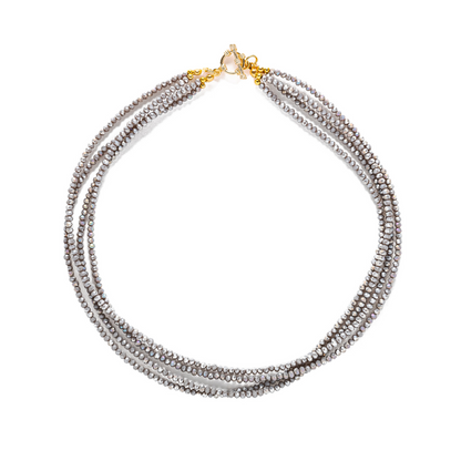 Light Gray Crystal Bead Necklace