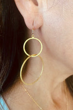 Large Interlocking Hoop Dangle Earrings