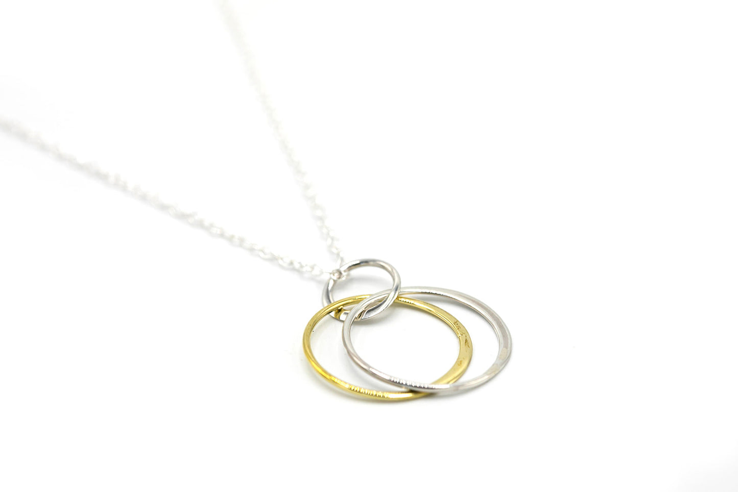 Interlocking Mixed Metal Circle Necklace