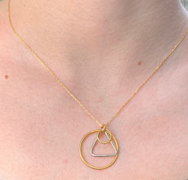 Geo Mixed Metal Shapes Necklace