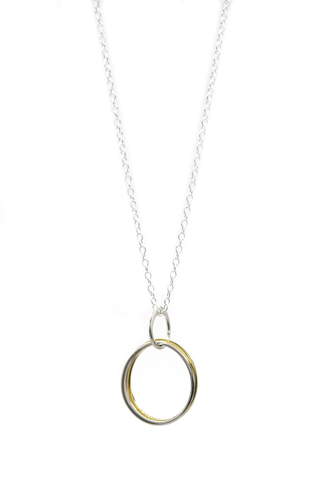 Interlocking Mixed Metal Circle Necklace