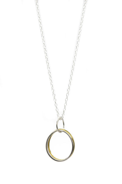 Interlocking Mixed Metal Circle Necklace