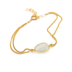 Real Moonstone Bracelet with Gold Fill Chain
