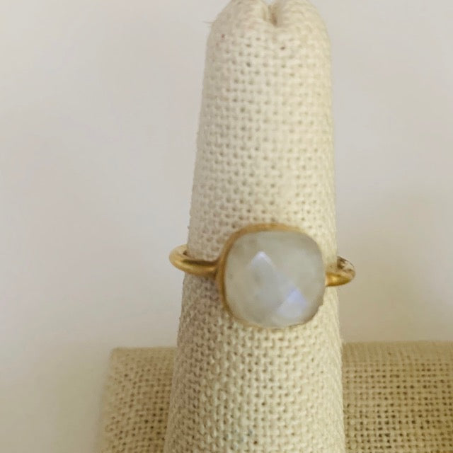 Real Moonstone Ring (Gold Vermeil)