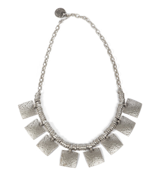 Necklace - Zinc/Silver - Hammered - Beksan Designs