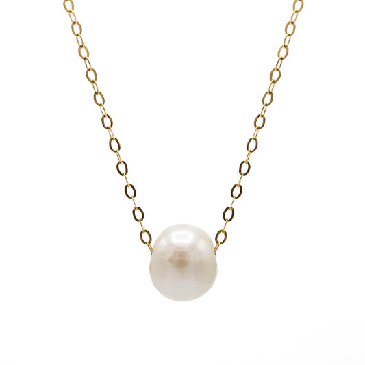 Pearl Pendant Gold Fill Chain Necklace