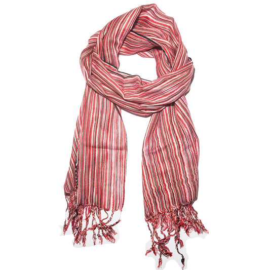 Cotton Scarf Red, Black, White