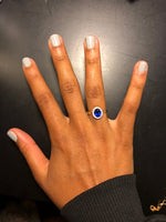 Blue and White Sapphire 14k Gold Ring