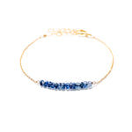 Blue Sapphire Bracelet Adjustable 14k Gold Fill Chain