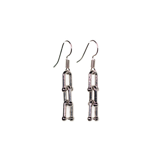 3 Link Chain Dangle Earrings
