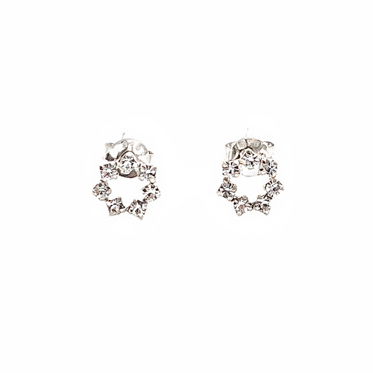Star Stud Earrings with Crystals