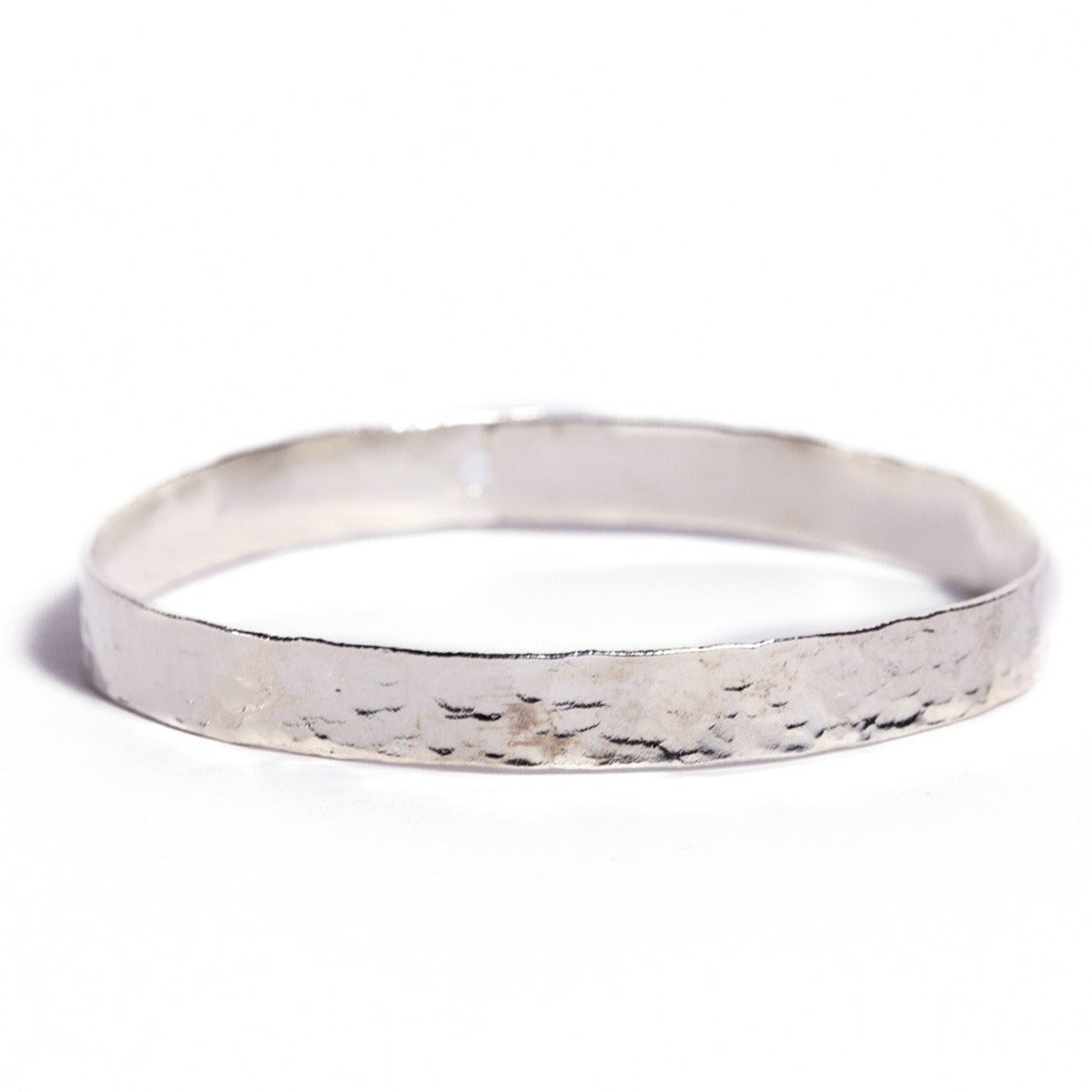 Hammered Silver Bangle