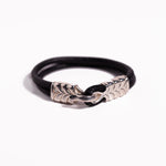 Leather and Silver Bracelet Hook & Eye Closure