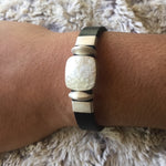 Leather and Silver Bracelet