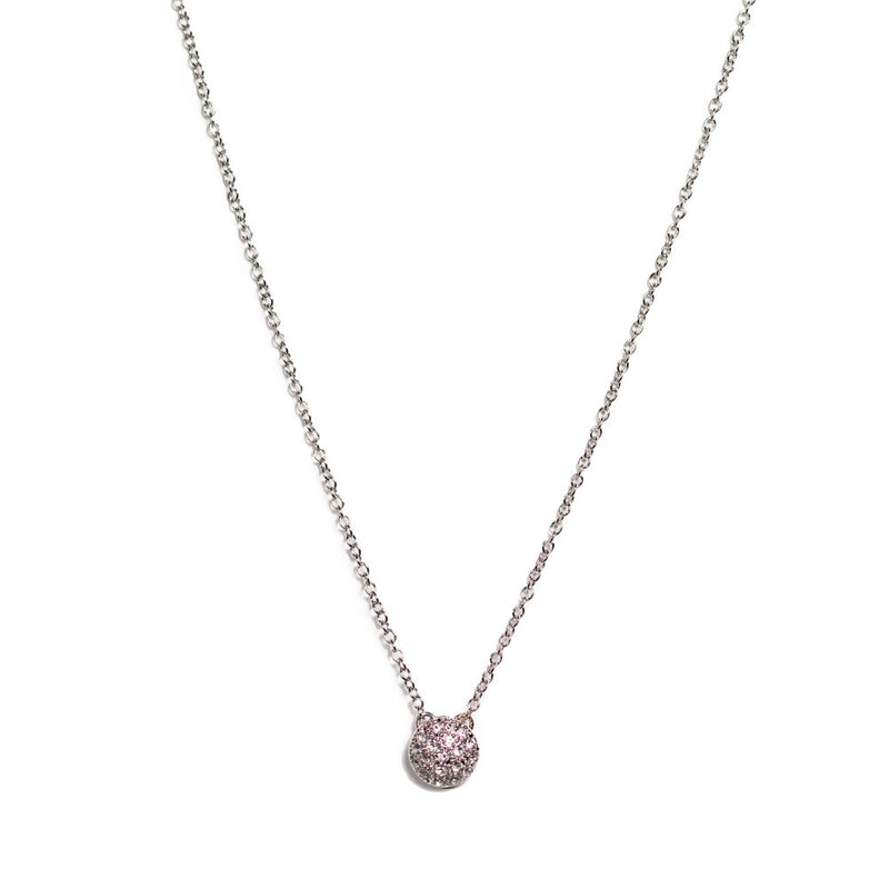 Crystal Pave Pendant Silver Necklace