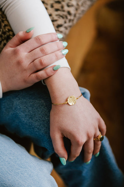 Tree of Life Bracelet Gold Hook & Eye Closure