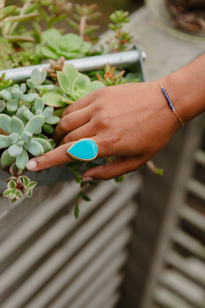 Blue Sapphire Bracelet Adjustable 14k Gold Fill Chain