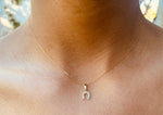 White Sapphire Horseshoe Necklace