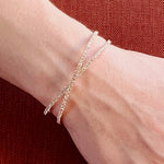 Crystal Adjustable Cross Bracelet Rose Gold Vermeil