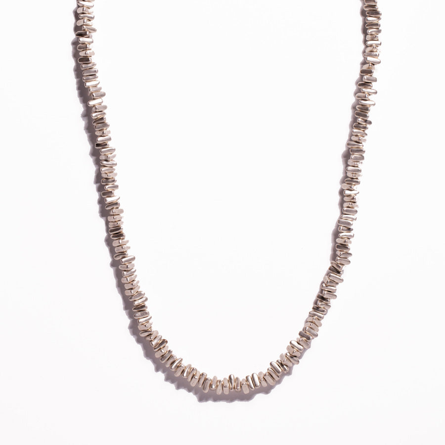 Zinc/Silver Triangle Bead 36" Long Necklace