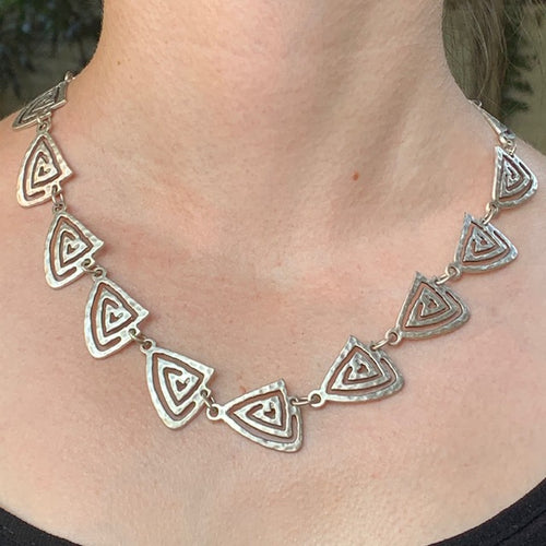 Zinc/Silver Pyramid Necklace